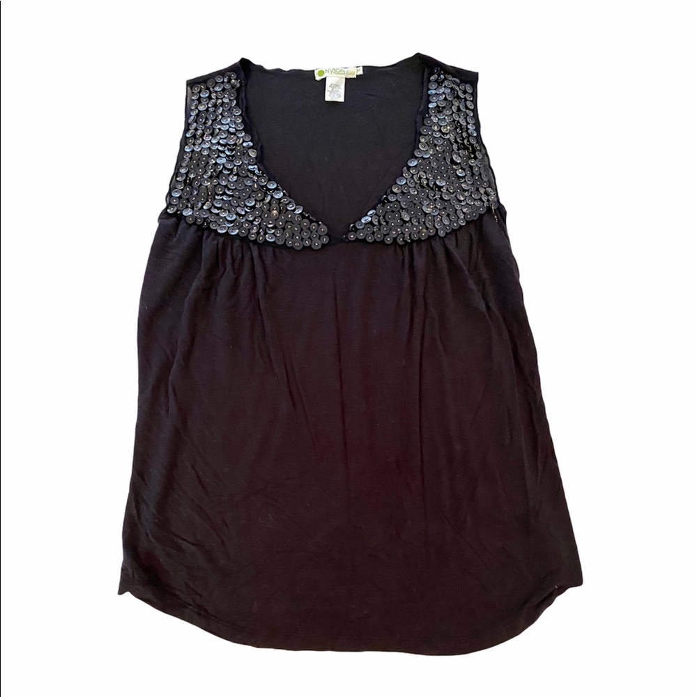Black Jersey Tank with button detail (M)